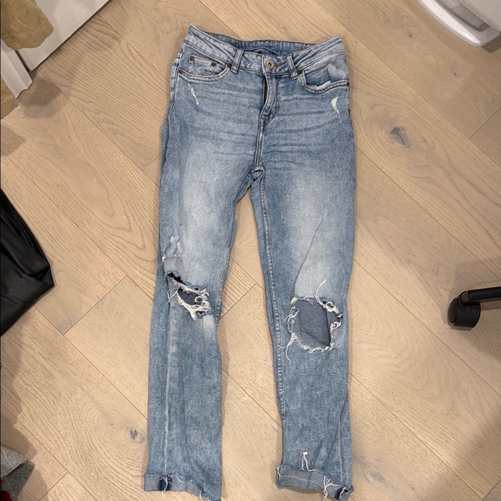 Light Blue Distressed Women's Jeans
